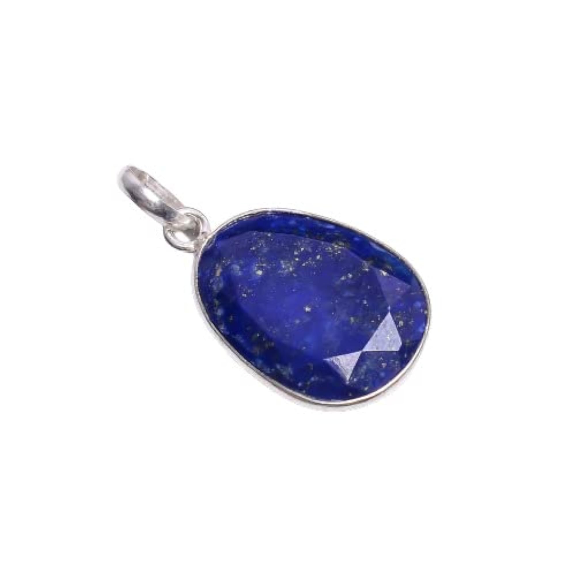 Women's AAA+ Exclusive Lapis Lazuli Fancy Shape Sterling Pendant